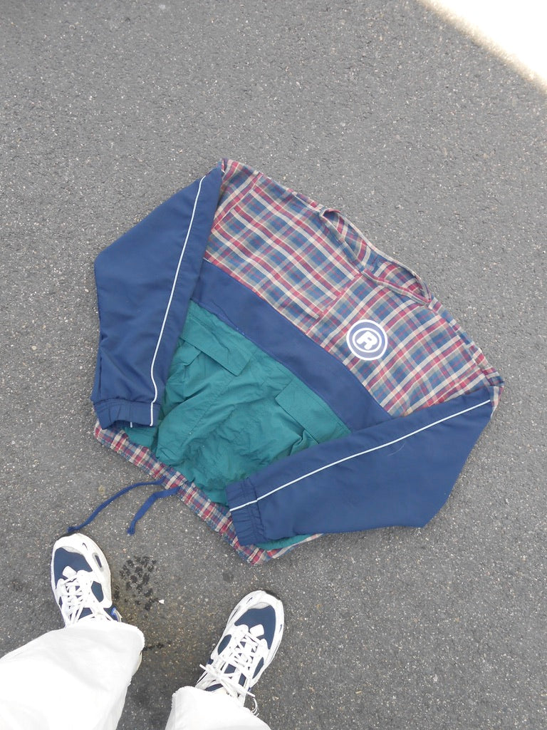 PLAID COLOR BLOCK PULLOVER